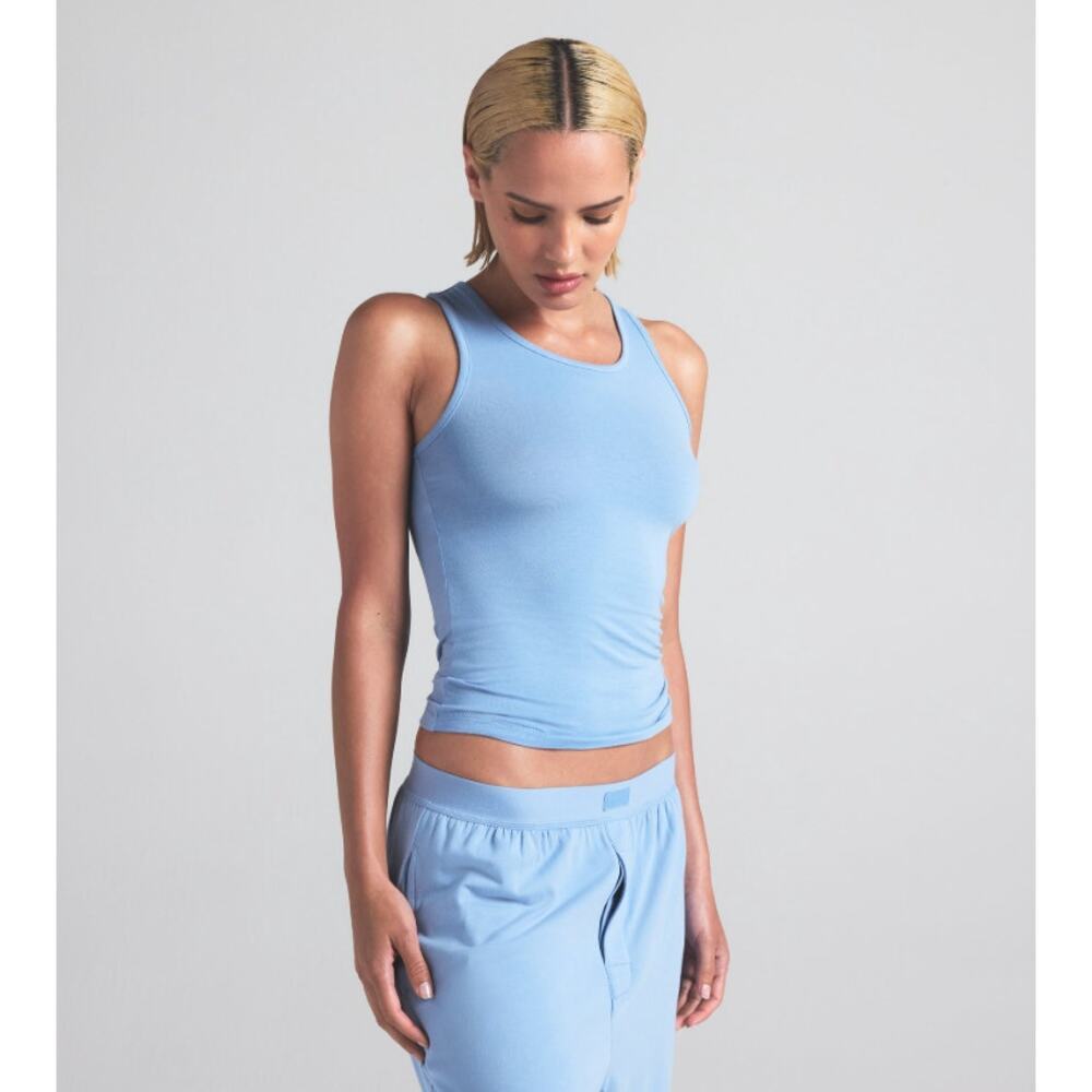 skims boyfriend long tank marina blue - size XS